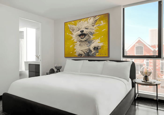 A one-bedroom stay living area with modern finishes.